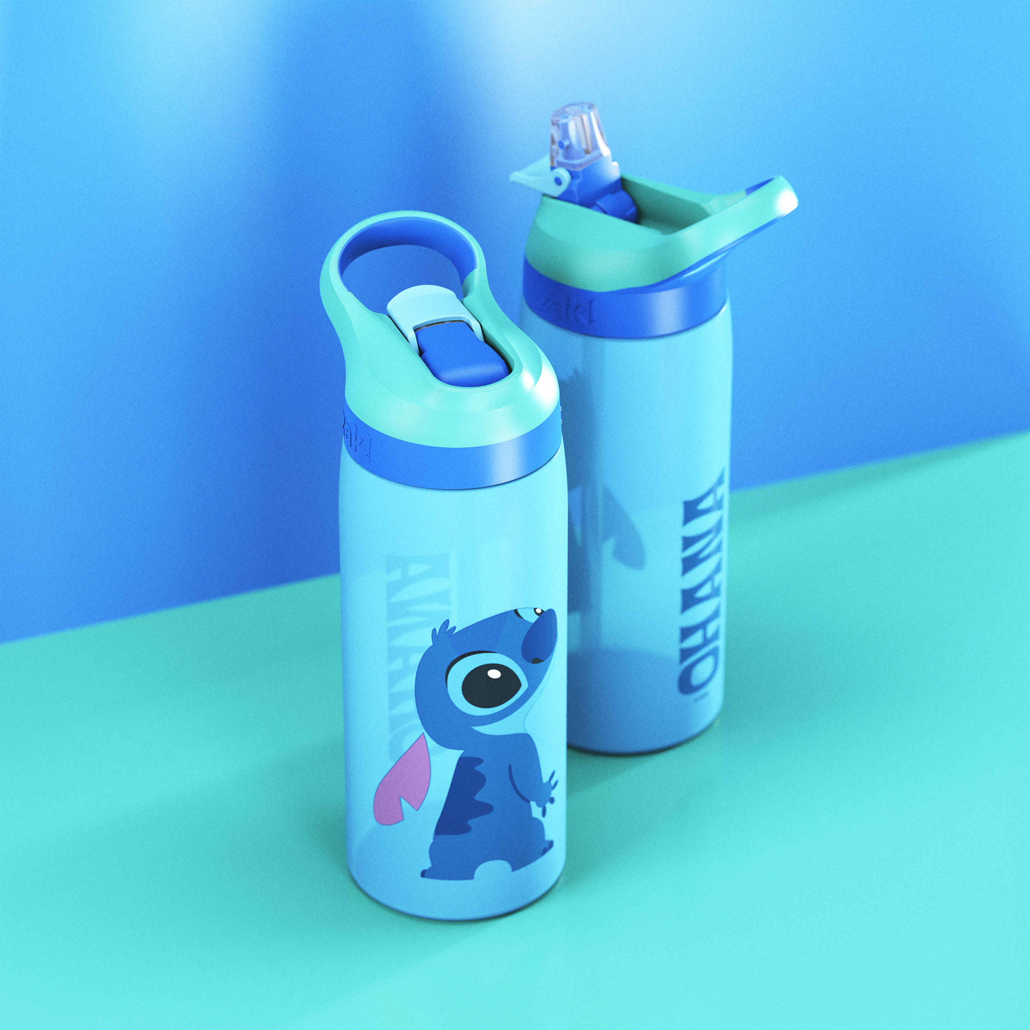 Lilo & Stitch Peeking Over 25 Ounce Reusable Plastic Water Bottle